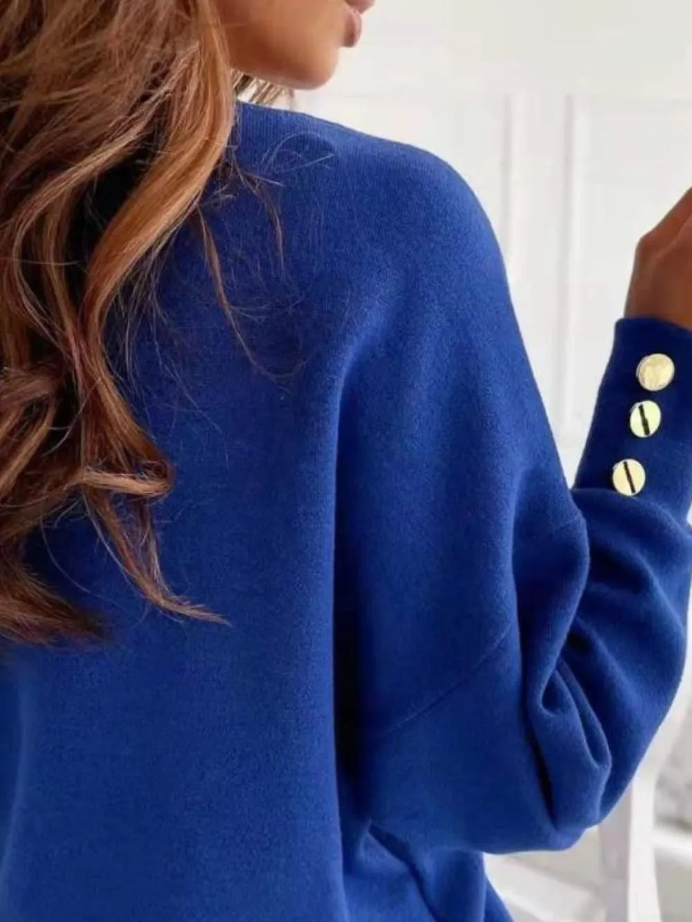 V-Neck Long Sleeve Sweatshirt 