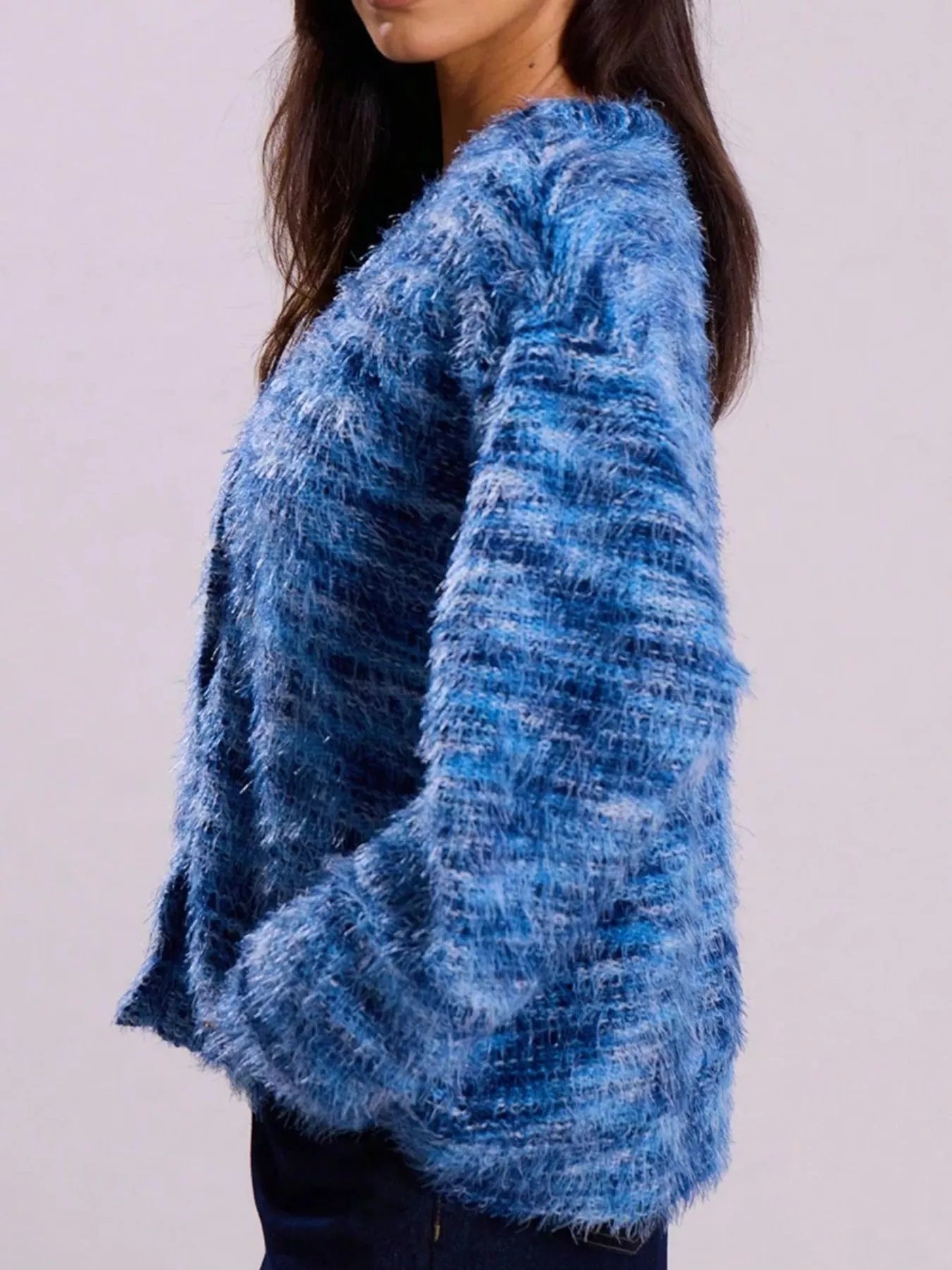 Chunky Knit V-Neck Button-Up Cardigan 