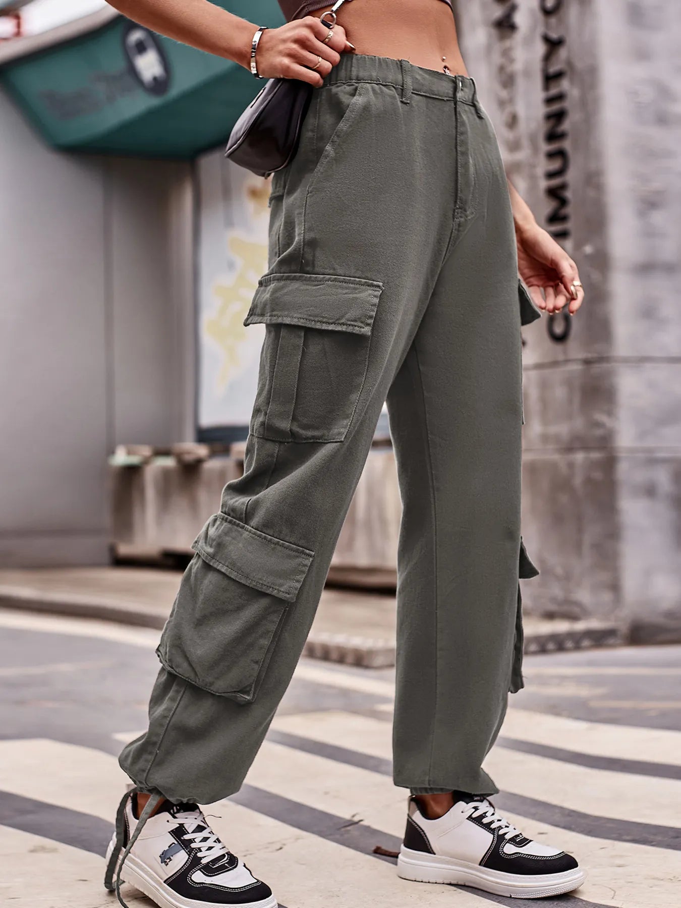 Casual Wide Leg Cargo Jeans 