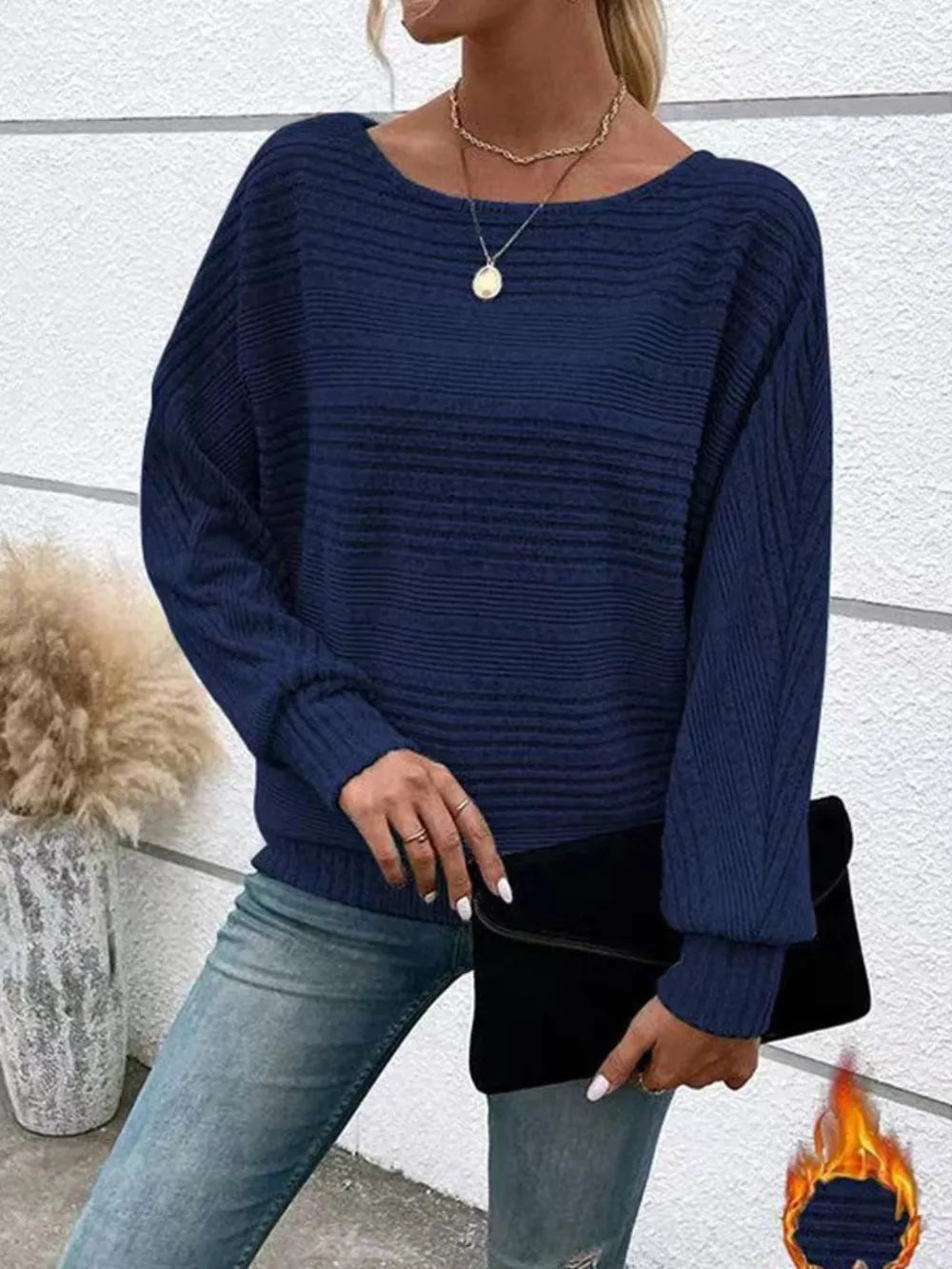 Full Size Round Neck Long Sleeve Top 