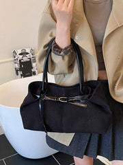 Buckle Decor Shoulder Bag 