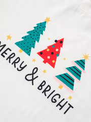 Children's Christmas Tree Print Long Sleeve Pajama Set 