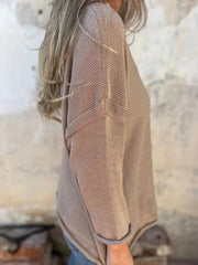 Full Size Casual V-Neck Knit Sweater Plus Size 