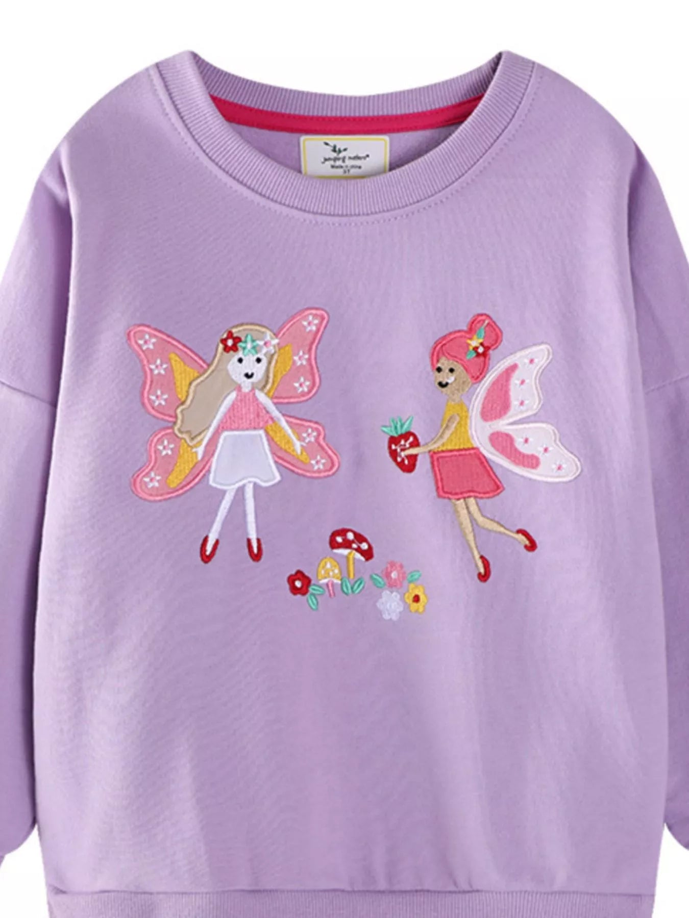 Children's Fairy Embroidered Tulle Sweatshirt Dress 