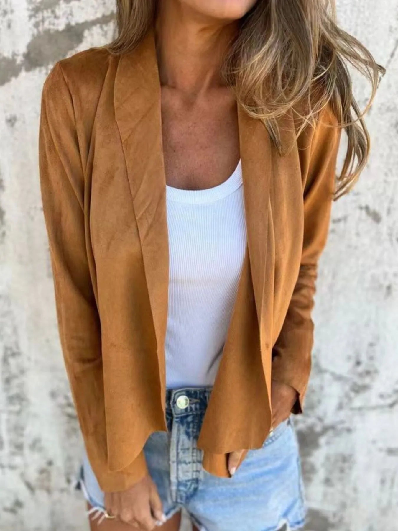 Full Size Open Front Casual Cardigan Plus Size 