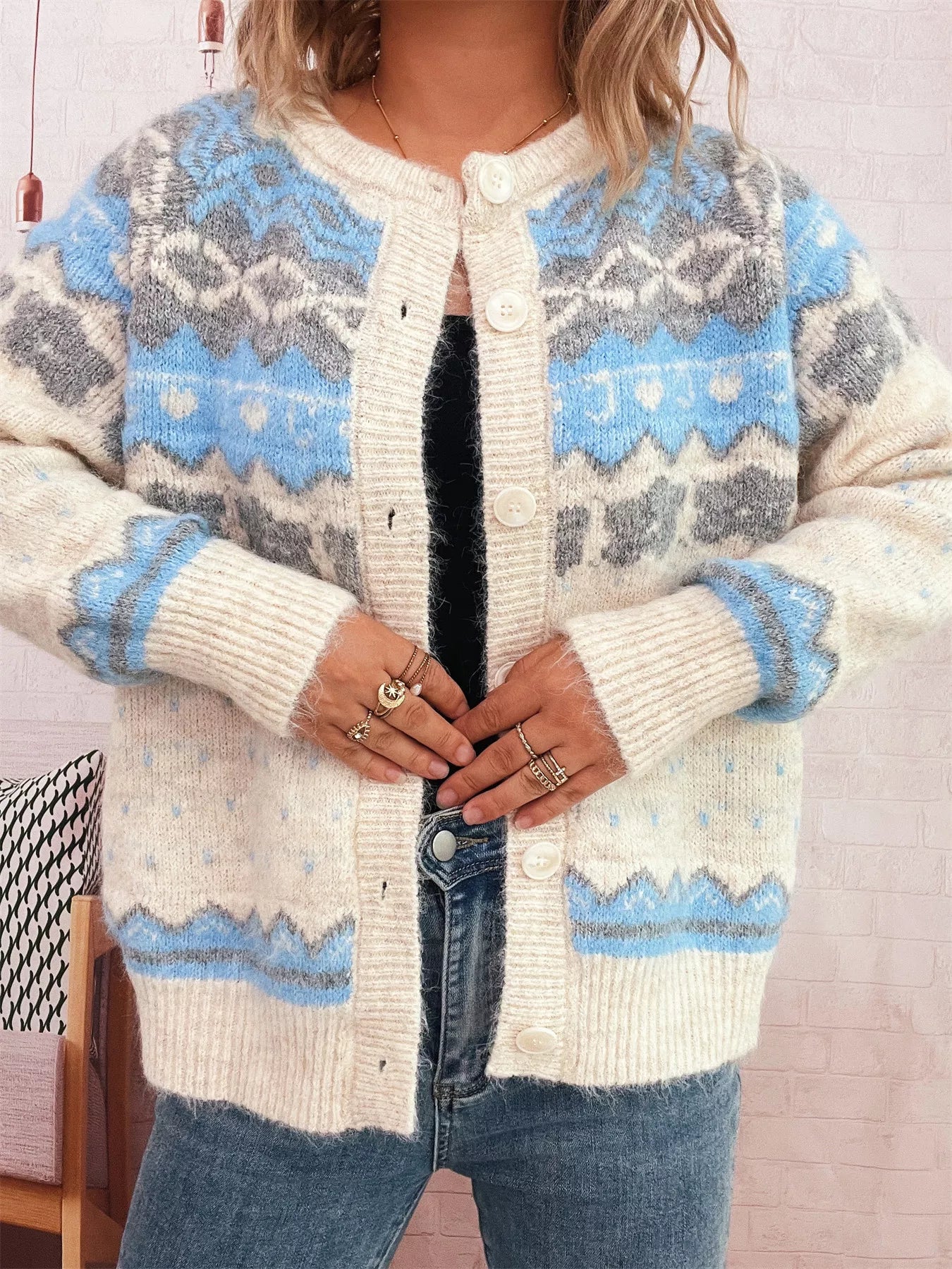 Ribbed Button Down Knit Cardigan 