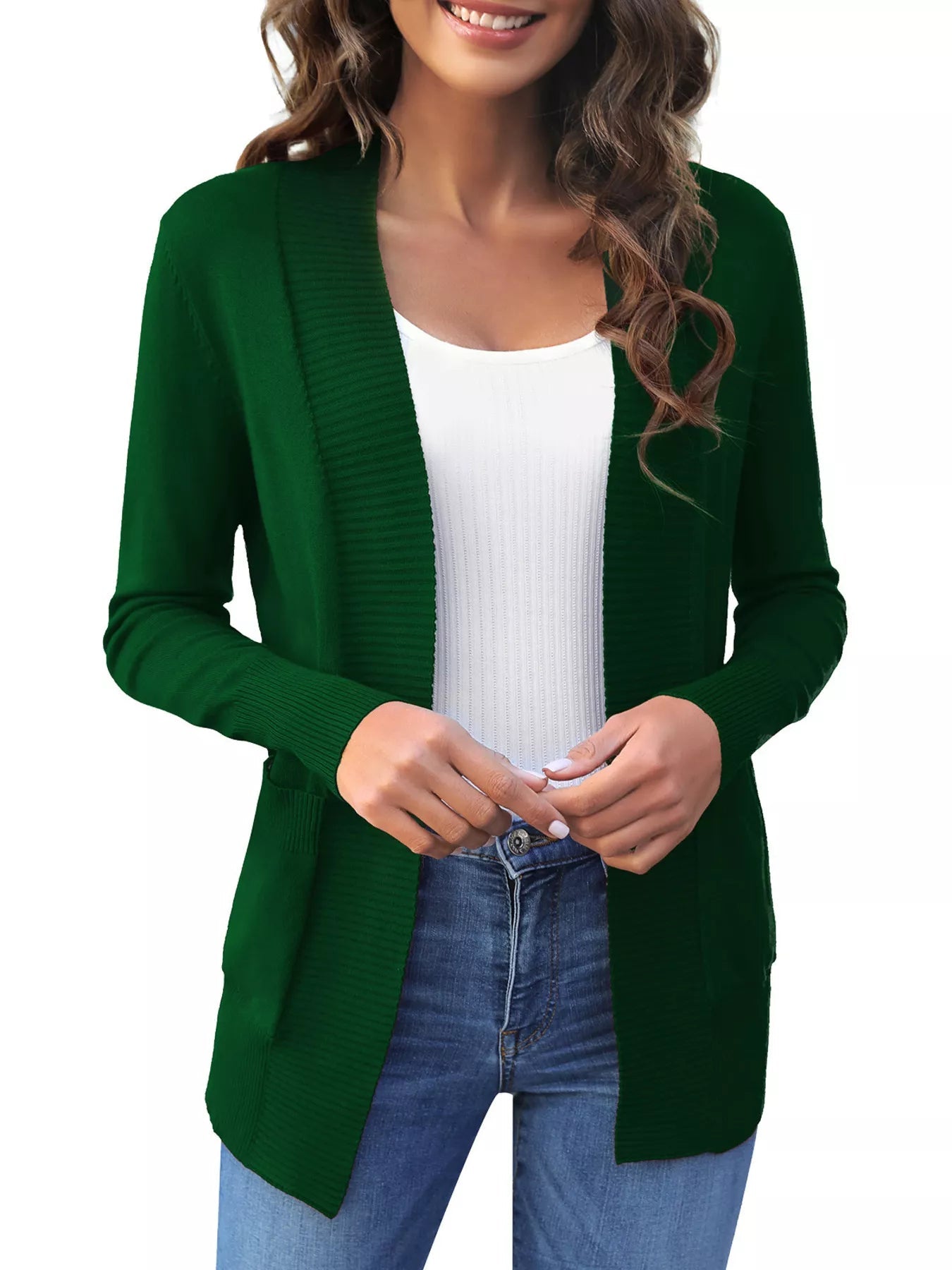 Open Front Knit Cardigan 