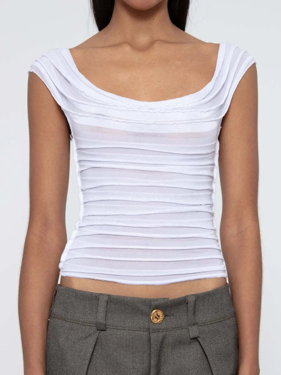 Ruched Solid Tank 