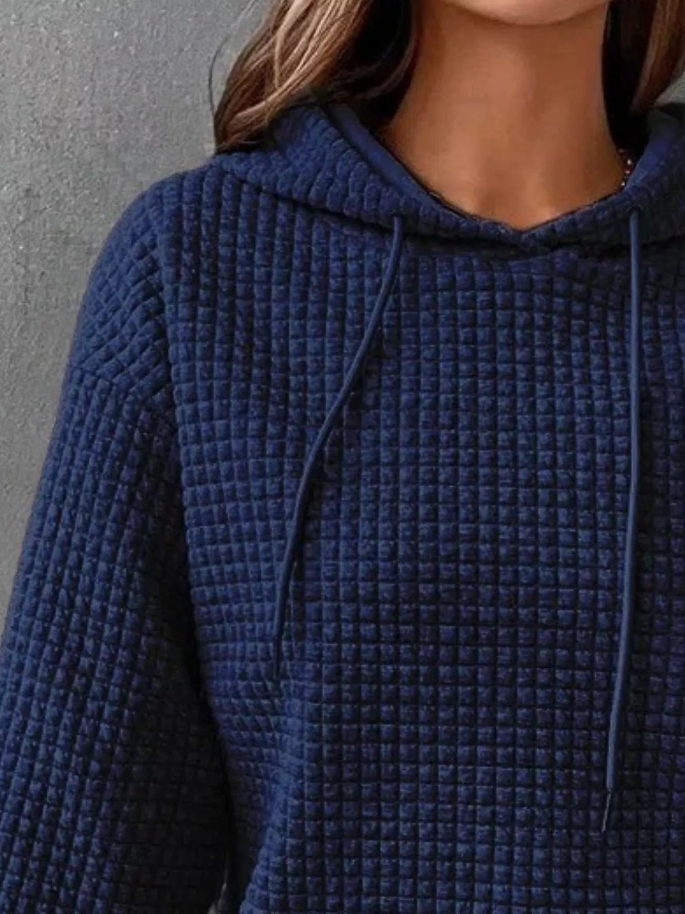 Full Size Textured Kangaroo Pocket Hoodie Plus Size 