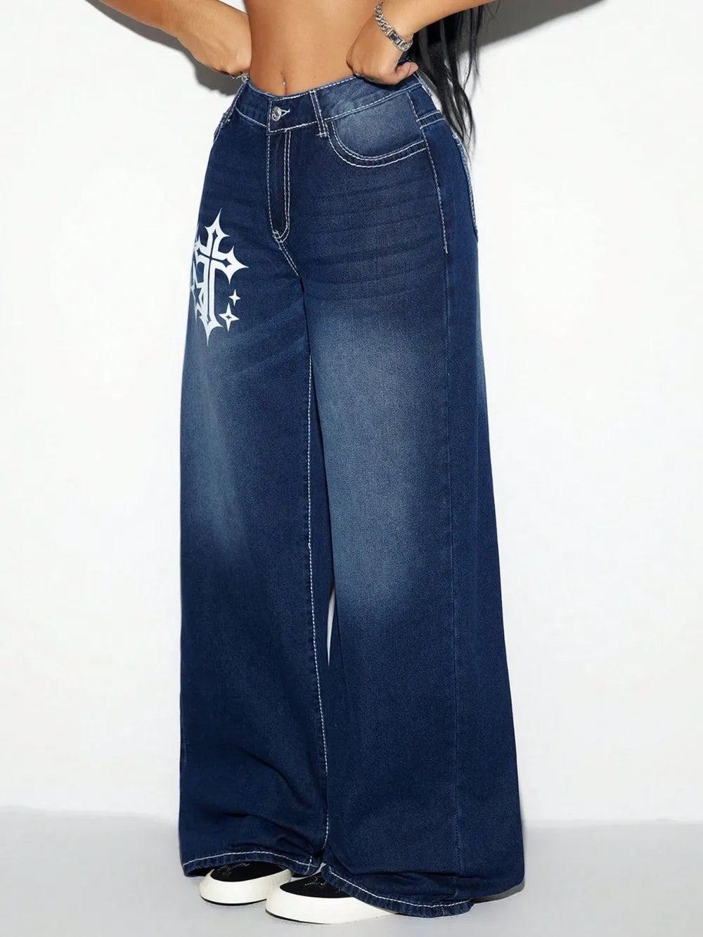 Cross Wide Leg Jeans 