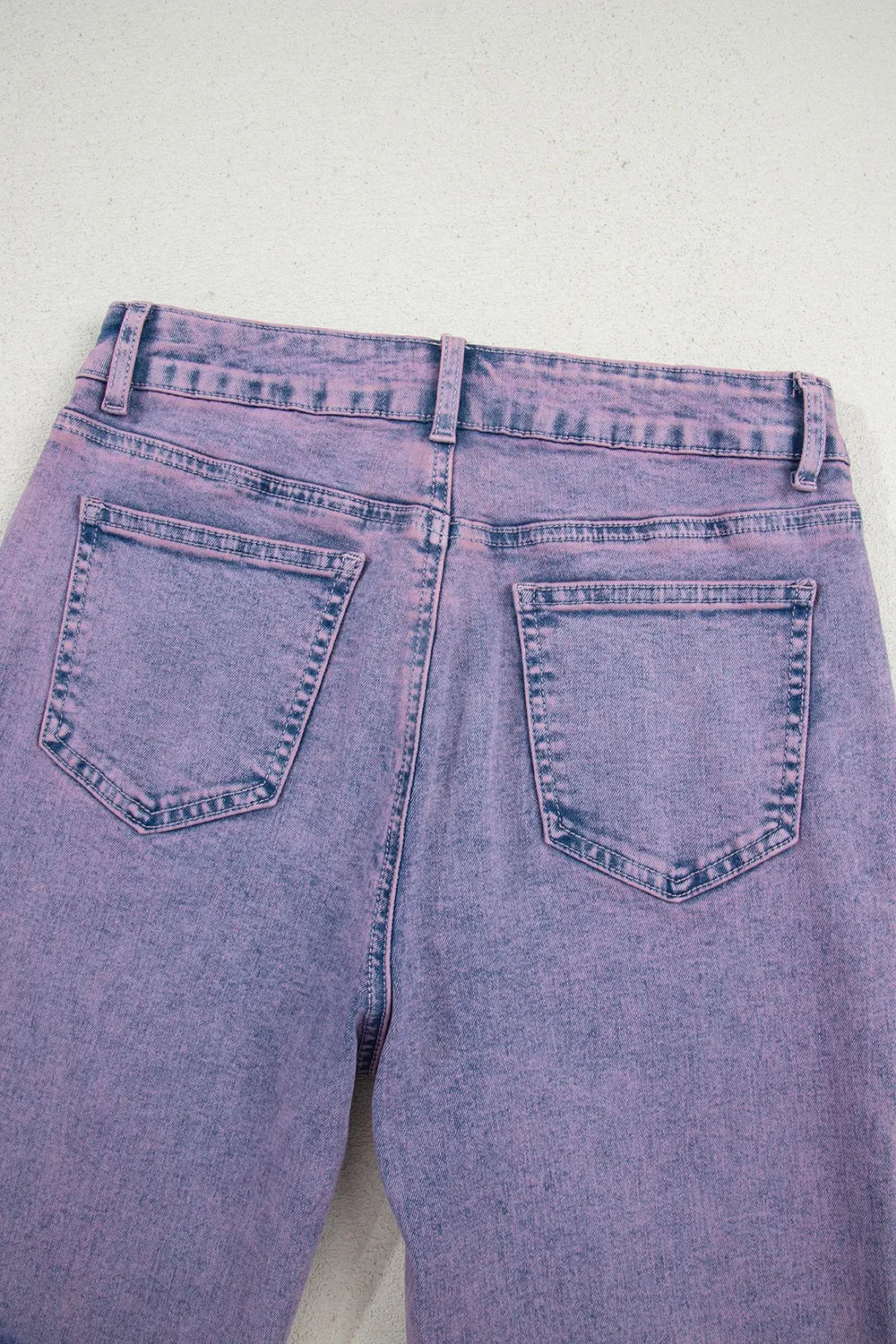 Washed Raw Hem Cropped Jeans 