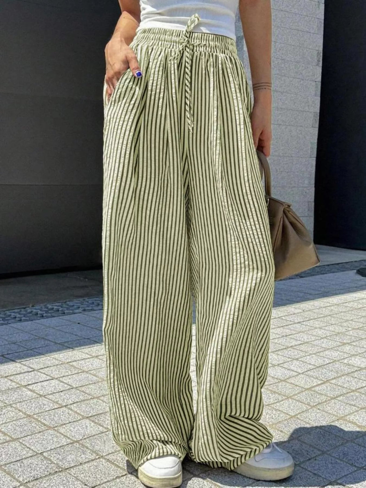 Striped Wide Leg Pants 