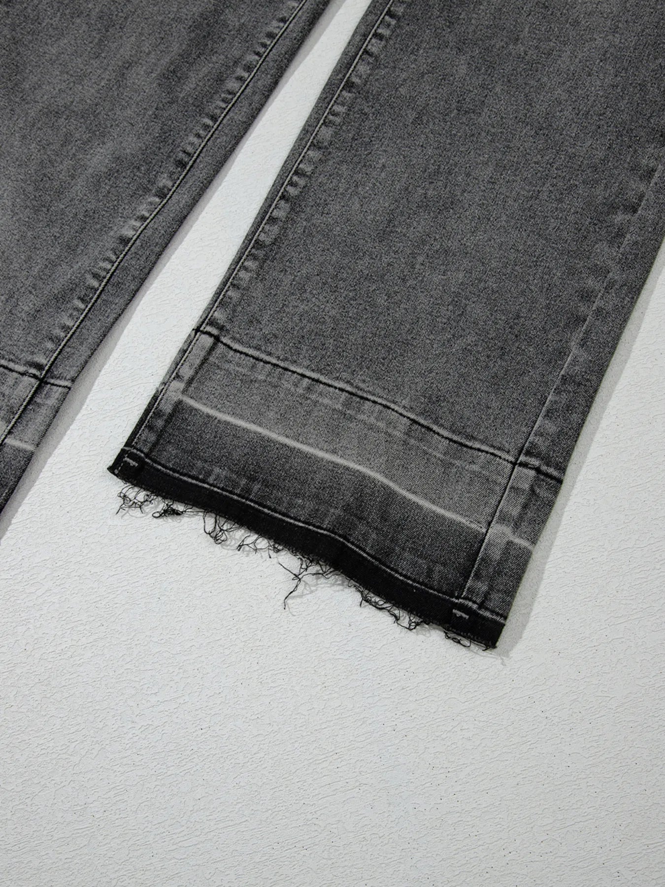 Raw Hem Unique Cuffs Straight High Rise Loose Jeans 