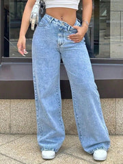 Wide Leg Wash Jeans 