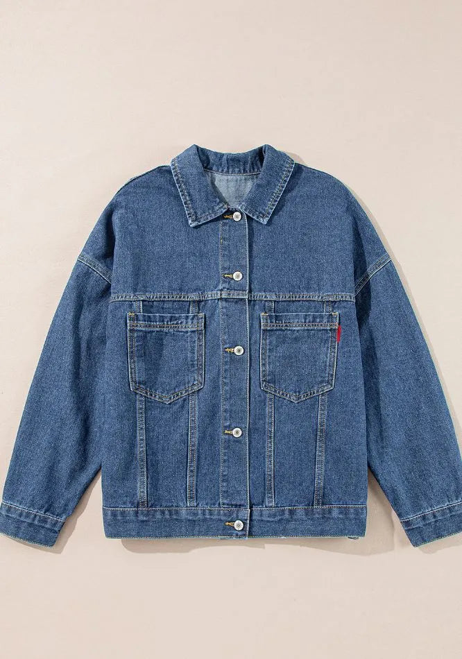 Pocketed Button Up Denim Jacket 