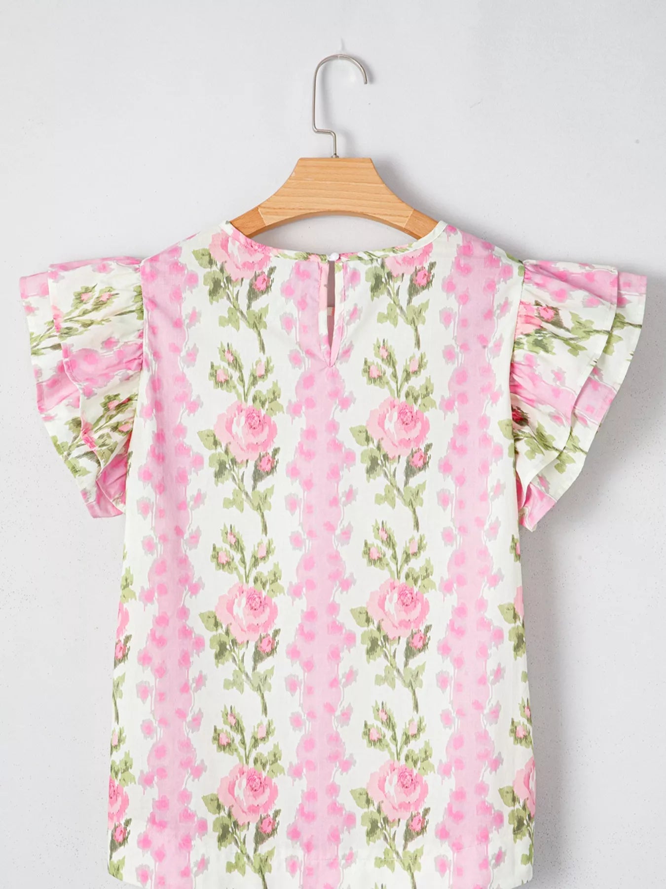 Floral Ruffle Sleeve Blouse 