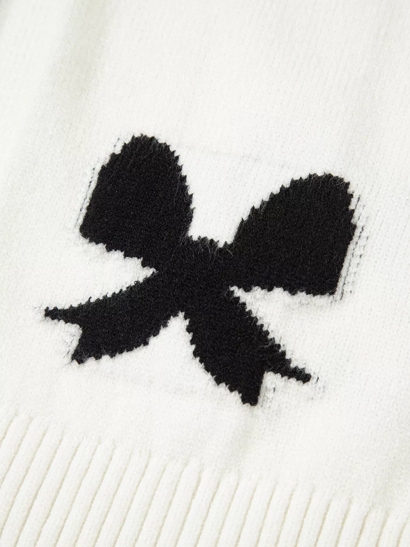 Tie Front Bow Pattern Cardigan 