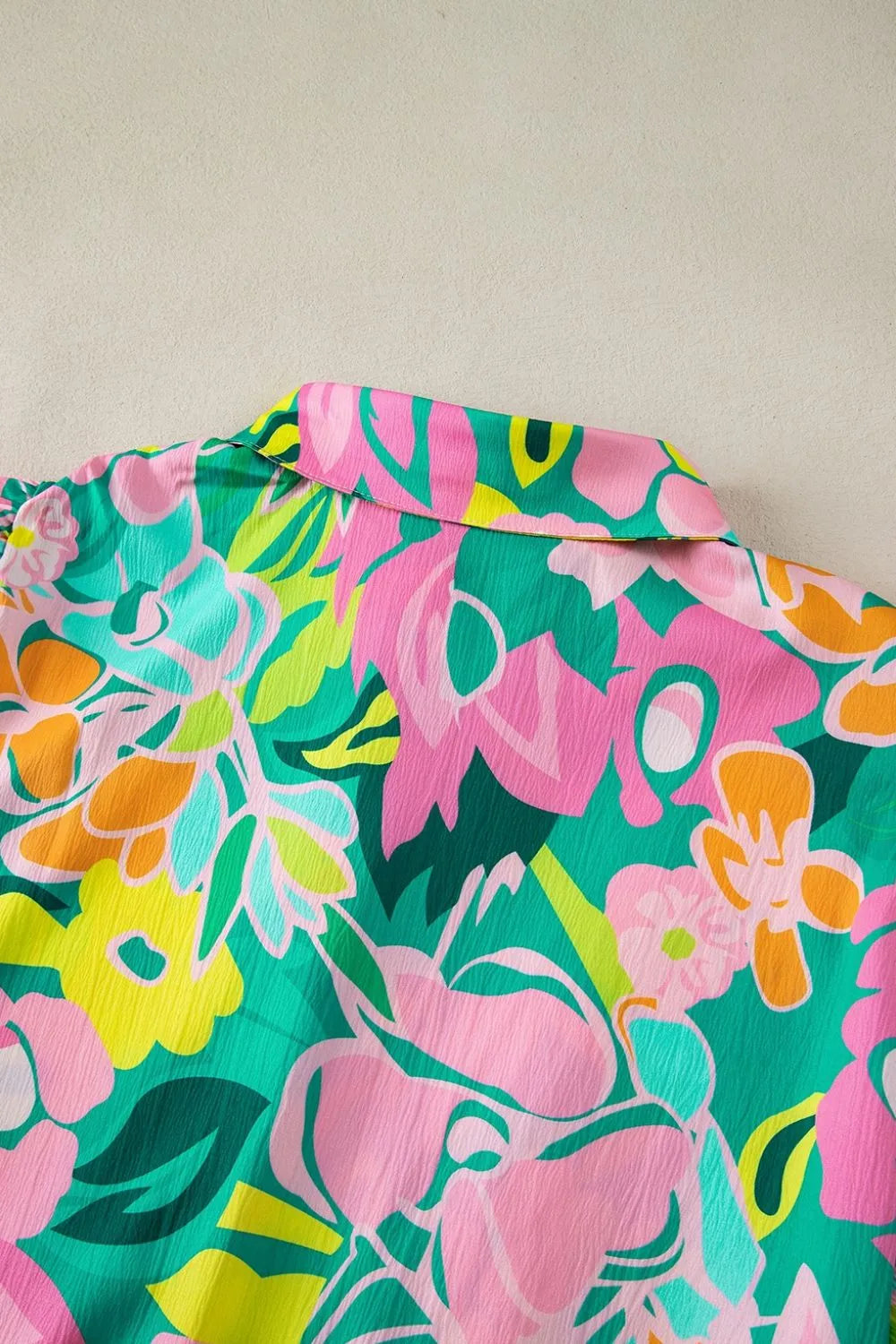Button Down Floral Puff Sleeve Babydoll Dress 