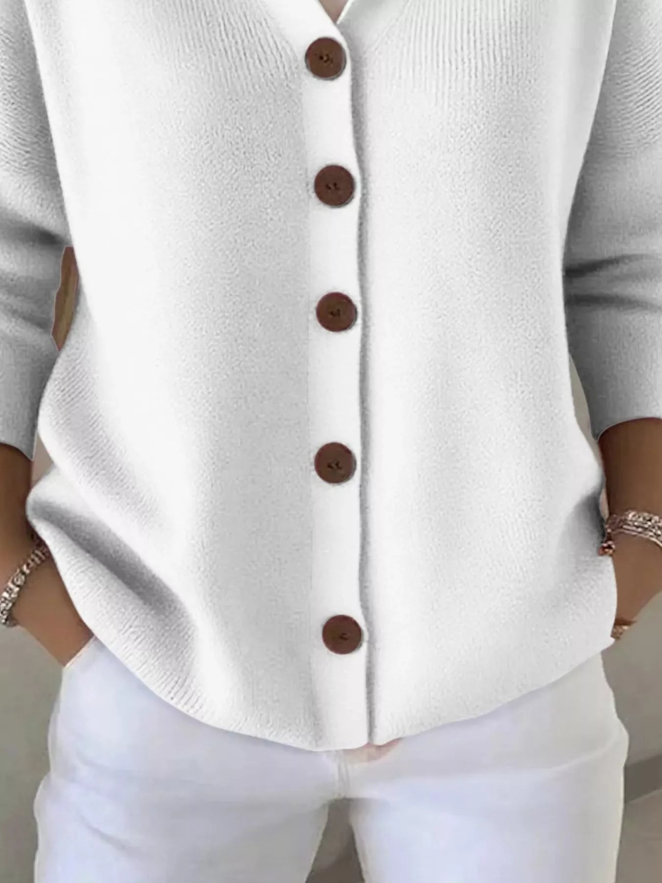 Full Size Hooded Button-Front Soft Knit Cardigan Plus Size 