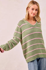 BiBi Striped Long Sleeve Sweater 