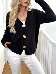 Button-Down V-Neck Cardigan 