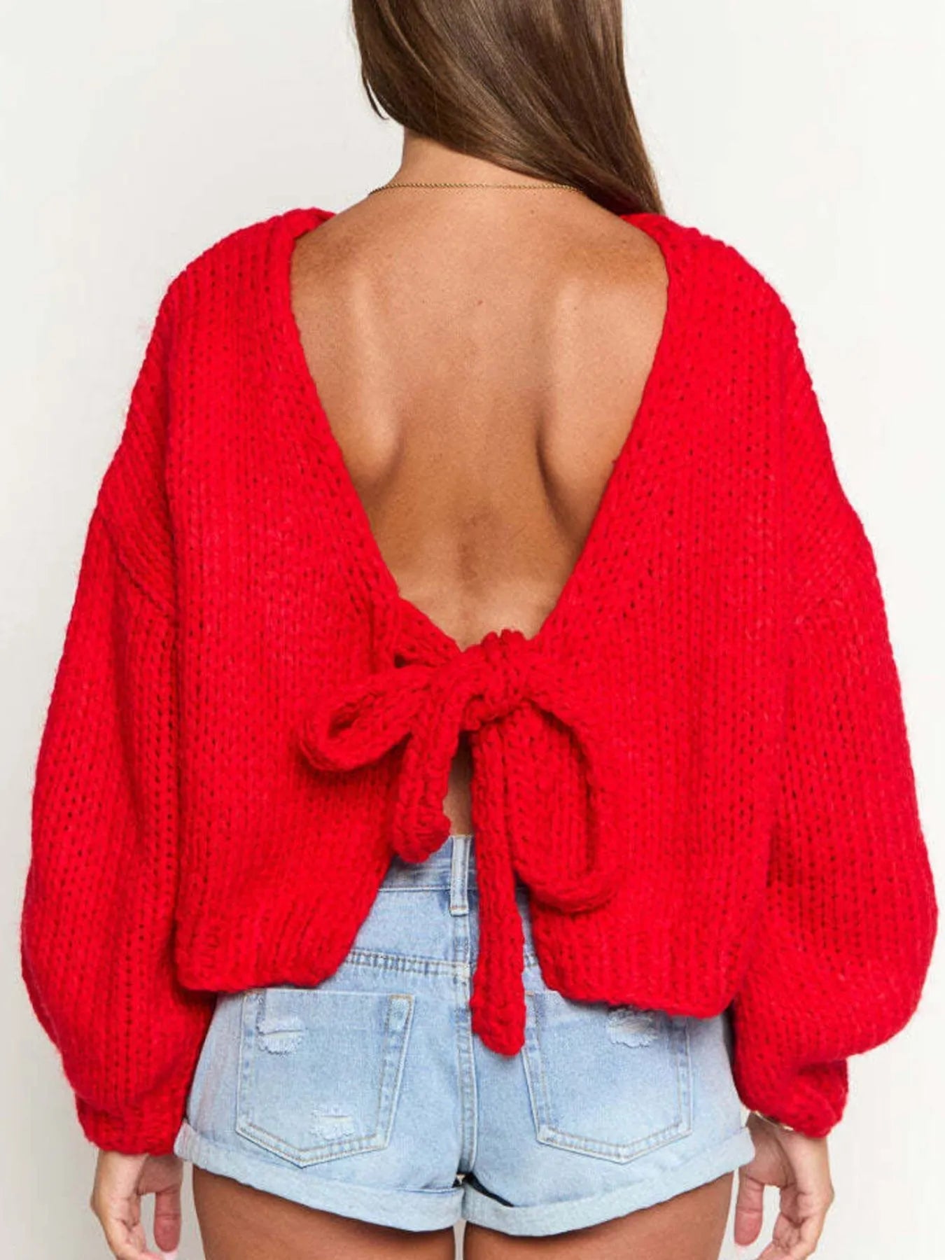 Tied Drop Shoulder Cardigan 