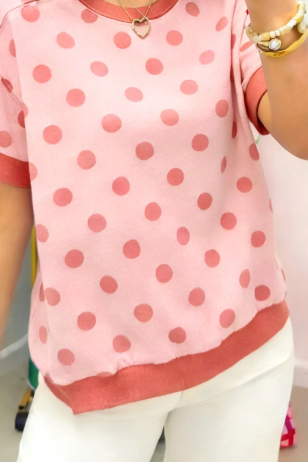 Polka Dot Short Sleeve T-Shirt 