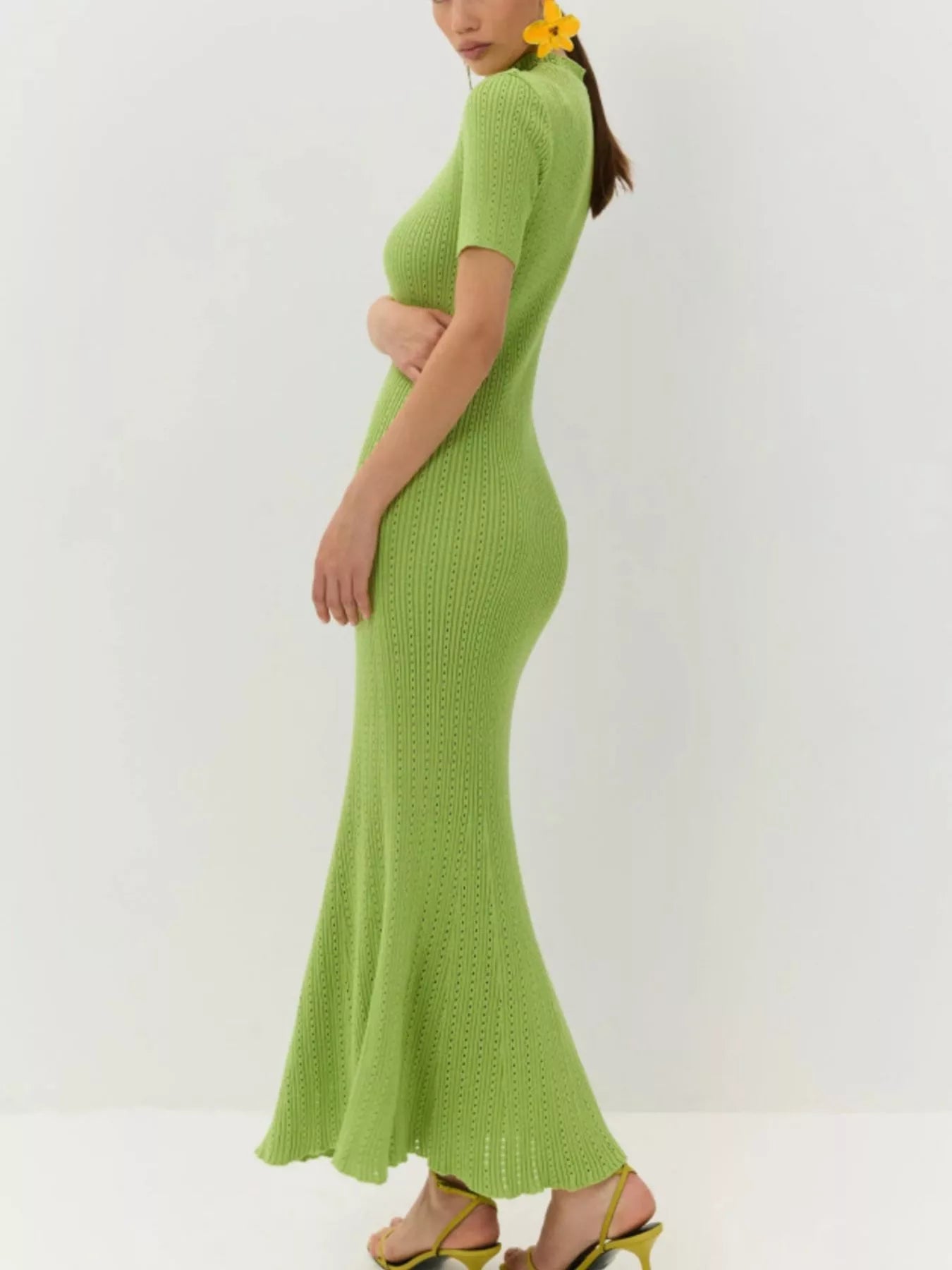 Short Sleeve Knitted Mermaid Dress 