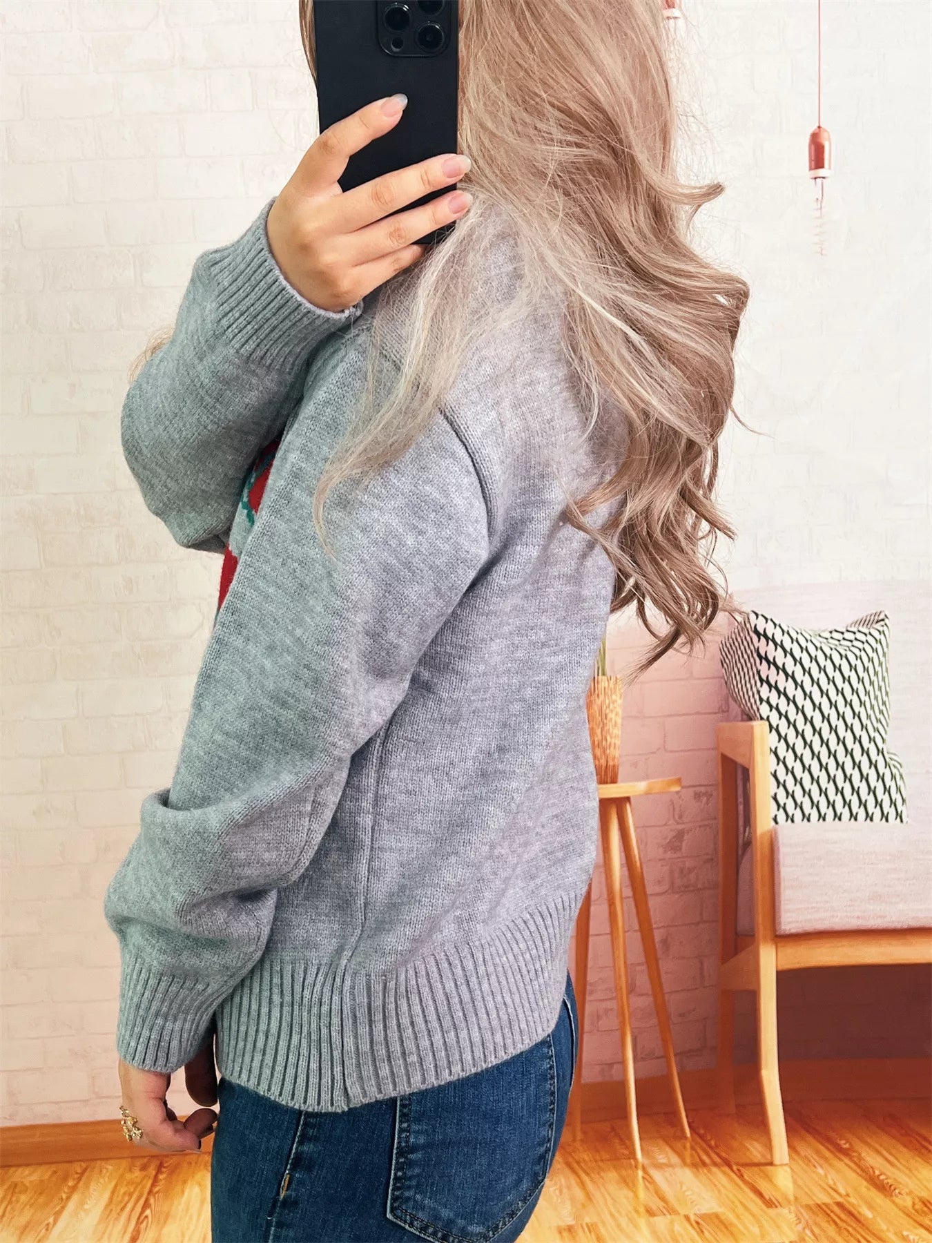 Persimmon Round Neck Long Sleeve Sweater 