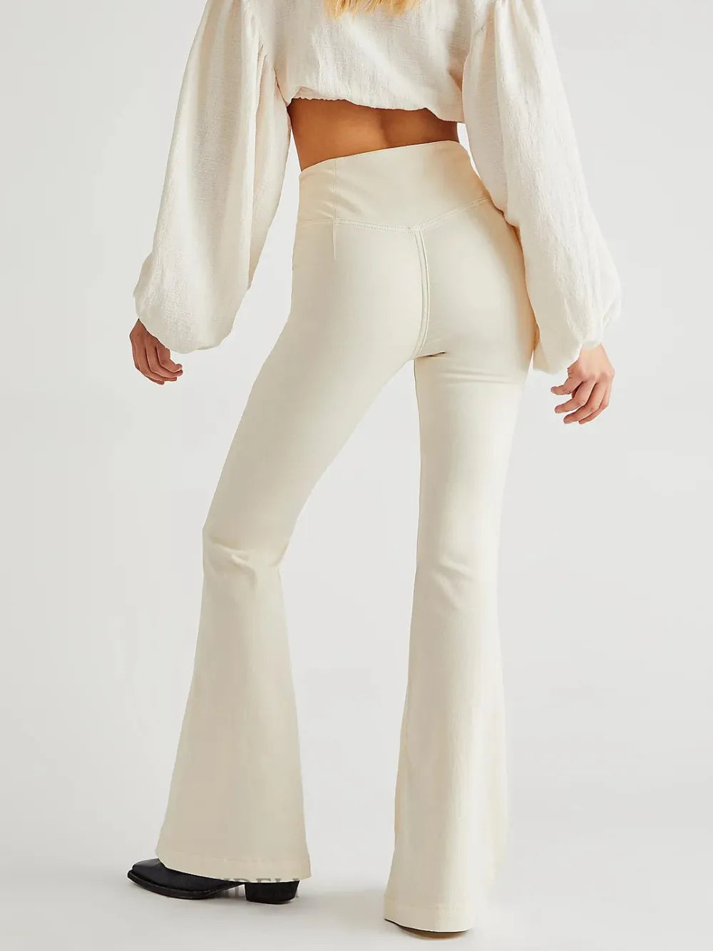 Asymmetric Waist Flare Jeans 