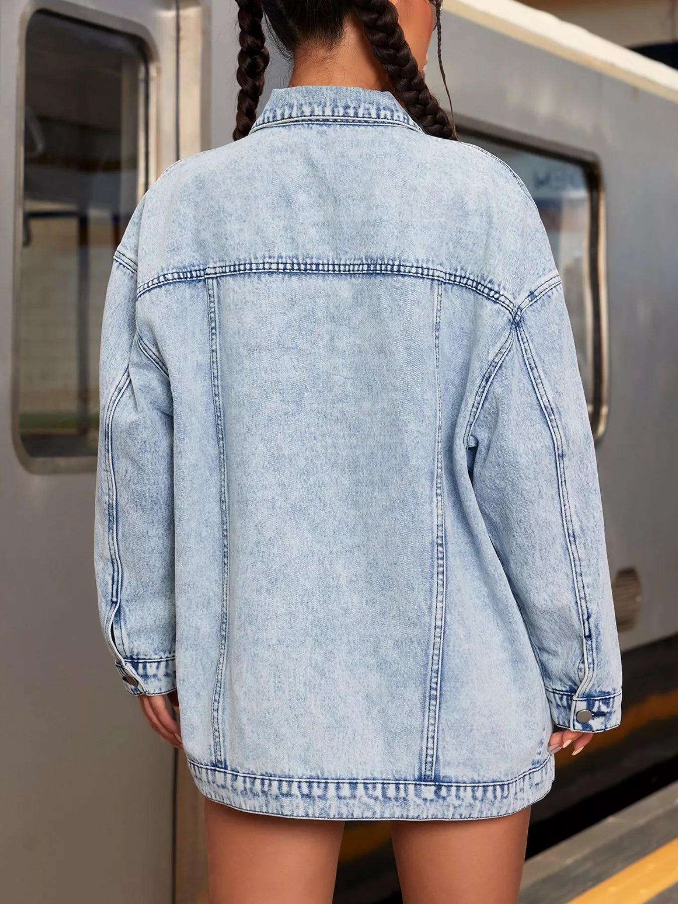 Oversized Button Up Denim Jacket 