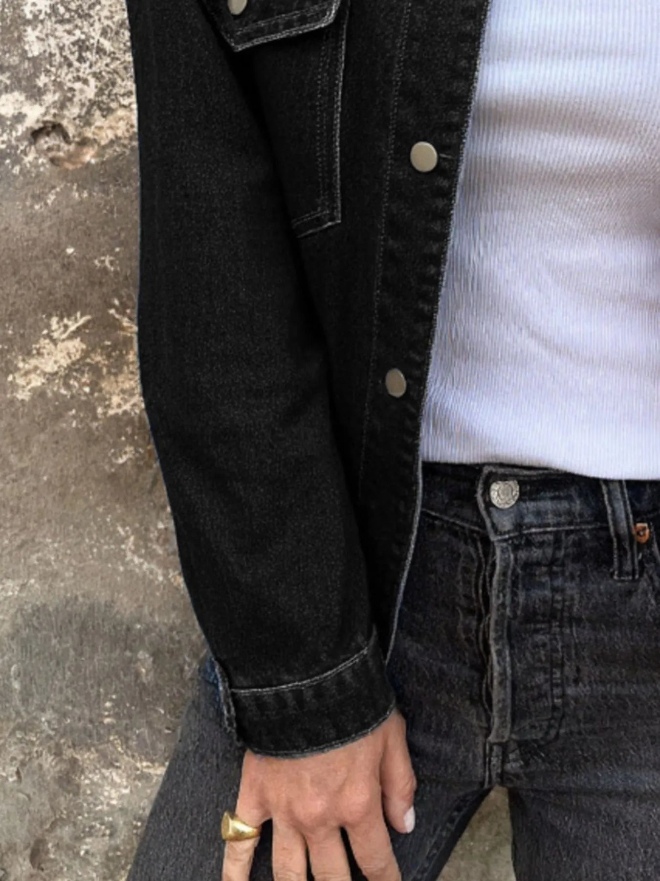 Button Up Long Sleeve Denim Jacket 