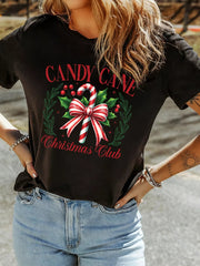 Candy Cane Christmas Club Custom Graphic T Shirt 