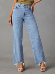 Raw Hem Loose Fit Jeans 