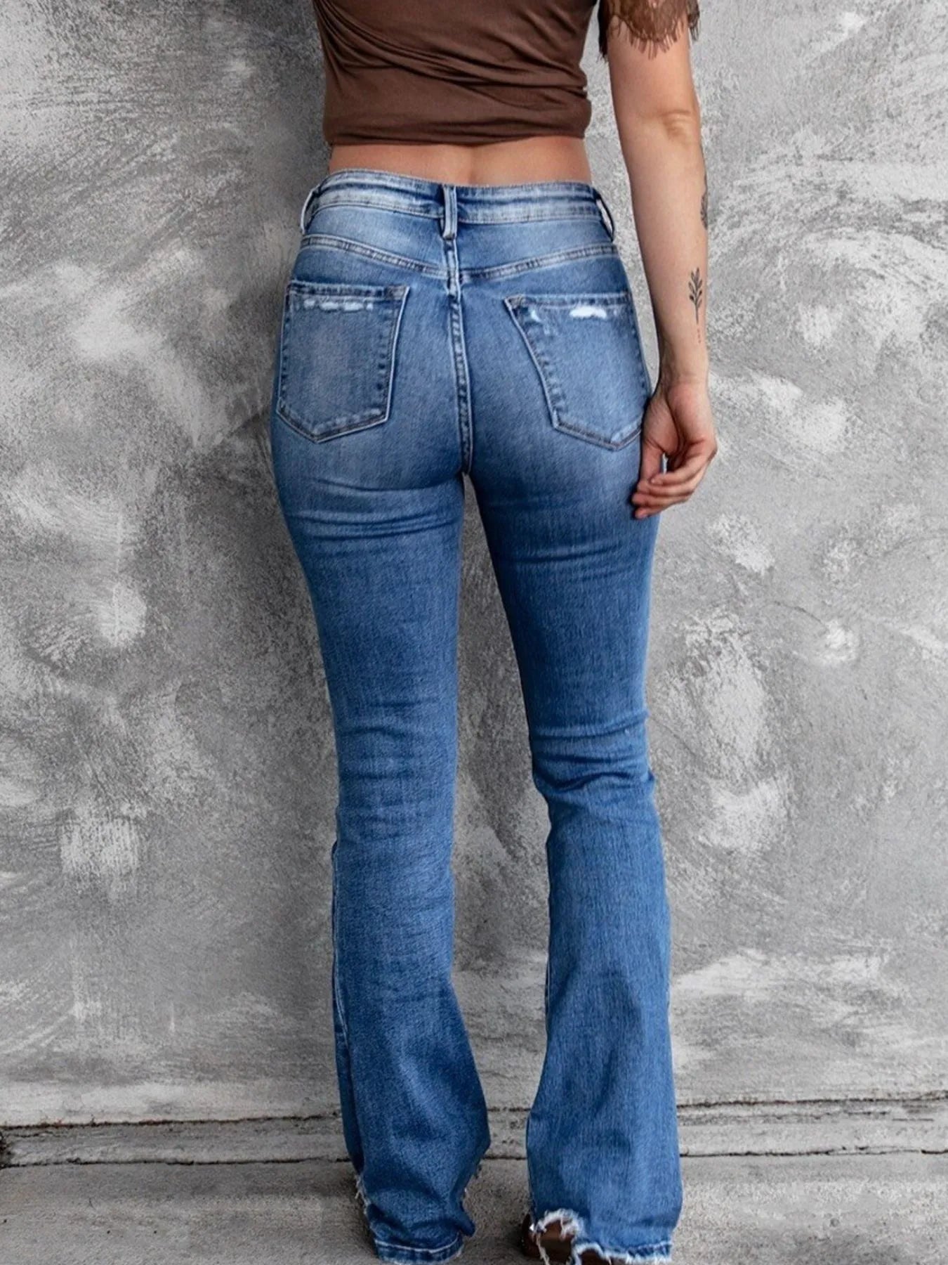Distressed Flare Jeans 