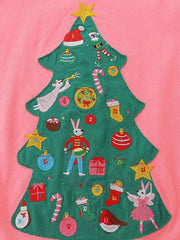 Children's Christmas Tree Long Sleeve Dress 