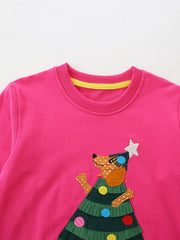 Children's Christmas Tree Applique Sweatshirt 