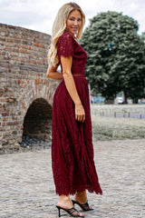 Scalloped Trim Lace Plunge Dress 