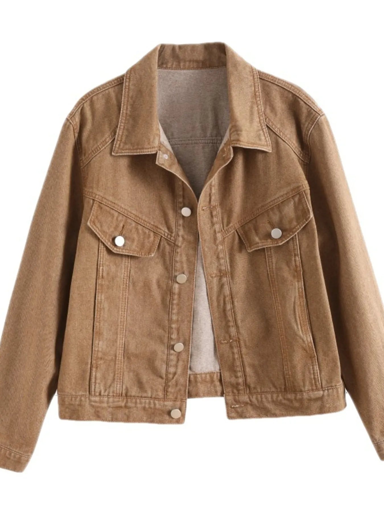 Button Up Long Sleeve Denim Jacket 