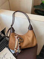 Vintage Suede Tassel Shoulder Bag 