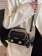 Leather Crossbody Bag with Charm 