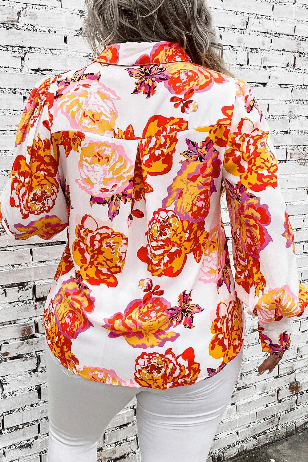 Plus Size Printed Long Sleeve Shirt 