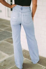 Distressed High Waist Jeans 