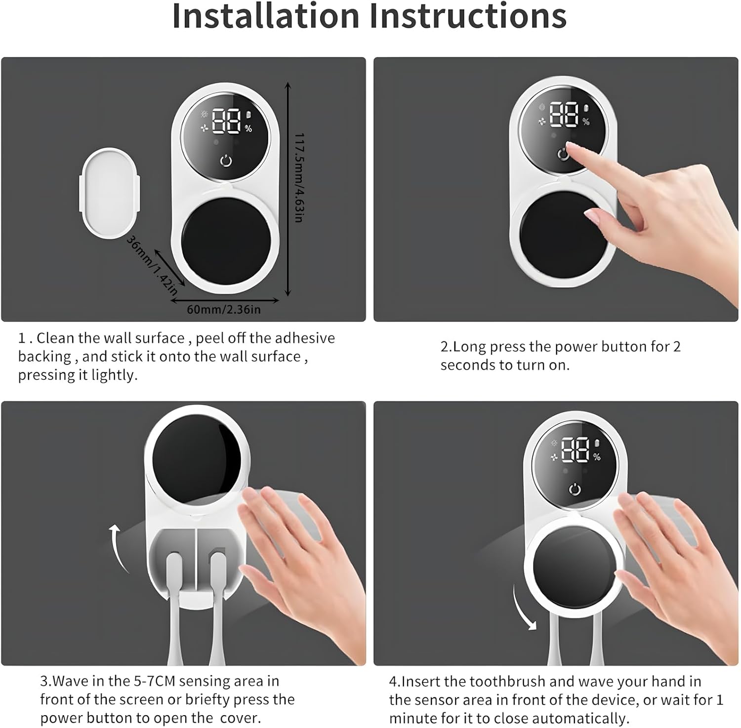Automatic Toothbrush Sterilizer with Intelligent Sensor 