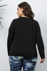 Plus Size Cutout Front Long Sleeve T-Shirt 