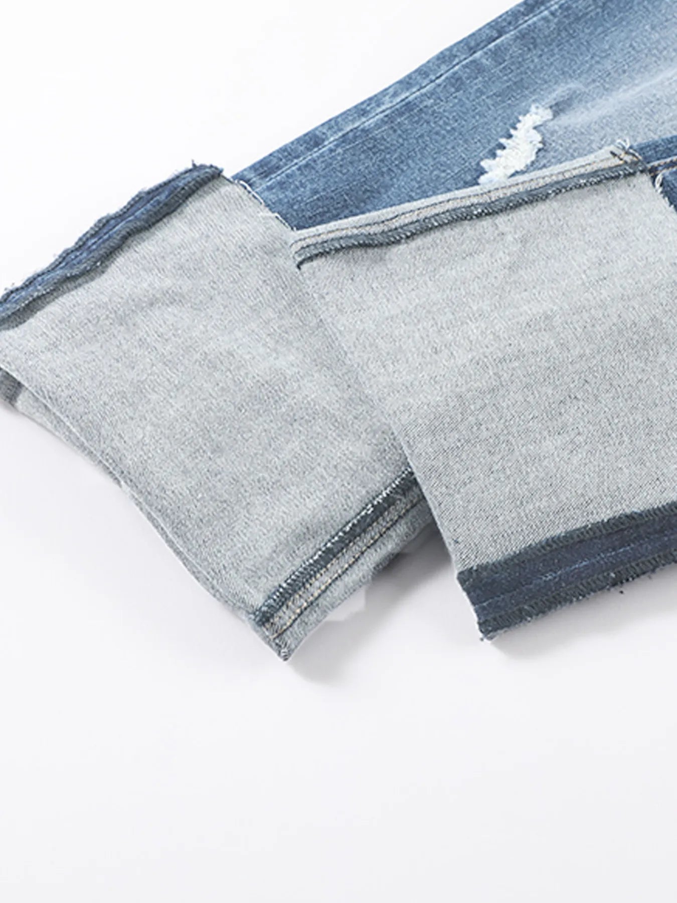 High Waist Distressed Straight Leg Jeans 