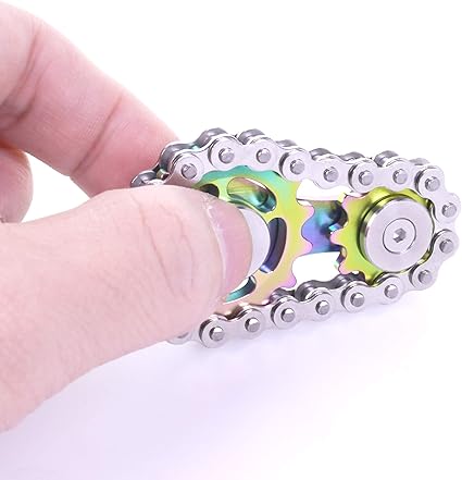 Chain & Toothed Flywheel Fidget Spinner – Stress Relief Toy (+Free Gift Included) 