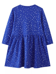 Children's Christmas Theme Long Sleeve Dress 