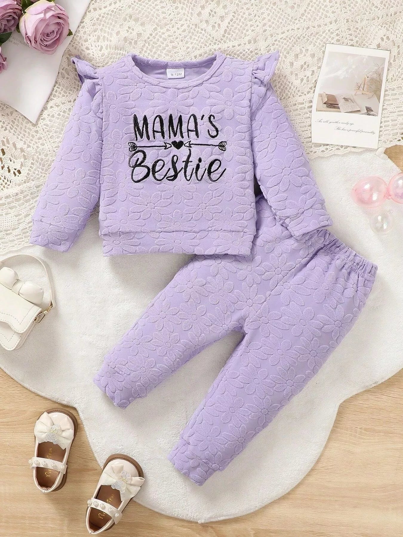 Children's Mama's Bestie Textured Outfit Set 