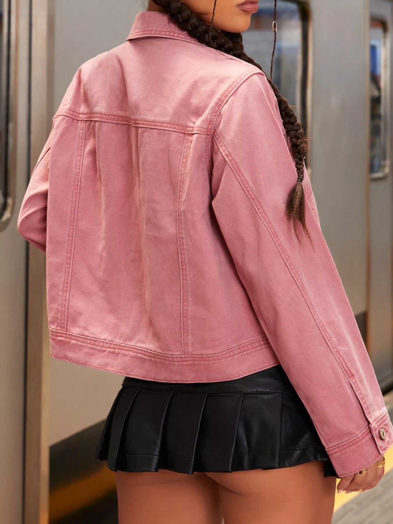 Button-Up Denim Jacket 